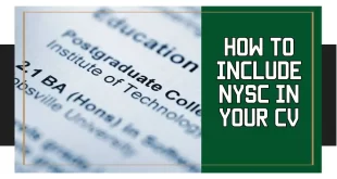How to Include NYSC in your CV
